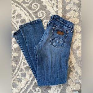 Wrangler jeans PLAY condition for stains and rips, 29x32 Wranglers slim straight